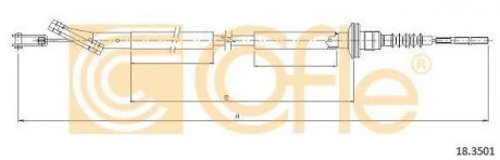 Трос зчеплення Chevrolet Aveo 05-/Daewoo Kalos 02-04 COFLE 18.3501