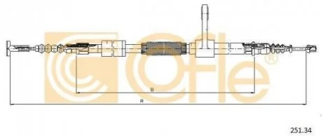 Трос стояночного тормоза COFLE 251.34