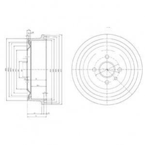 OPEL Тормозной барабан задний Kadett, Record, Ascona, Combo (230*60) Delphi BF103