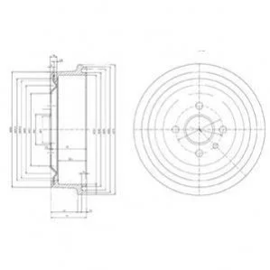 OPEL Тормозной барабан задний Kadett, Record, Ascona, Combo (230*60) Delphi BF103