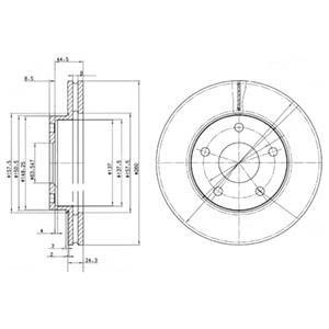 FORD Диск тормозной передн.Scorpio 85- (вентилируемый) Delphi BG2346