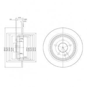 FORD Диск тормозной задн.Galaxy,Kuga I,Mondeo IV,S-Max,LandRover 07- Delphi BG4063 (фото 1)