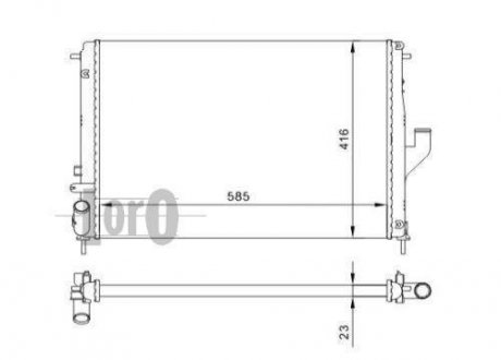 Радіатор води Duster/Logan/Sandero 1.5dCi/1.6 06- (590x415x20) LORO DEPO 010-017-0002
