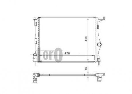Радіатор води Logan/Sandero 1.2/1.4/1.6 04- LORO DEPO 010-017-0003 (фото 1)