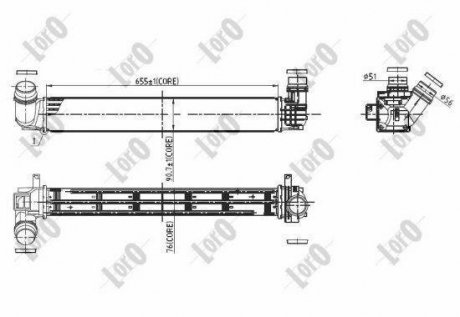 Радіатор інтеркулера Renault Scenic III/ Megane III 1.5 dCi 08- LORO DEPO 042-018-0004 (фото 1)