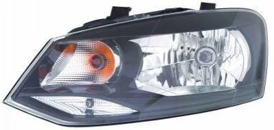 VW POLO 09-14 Фара перед.эл.лев.+мотор H4/PY21W/W5W черн DEPO 441-11G9LMLDEM2