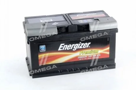 Акумулятор 80Ah-12v Prem. (315х175х175), R, EN740 Energizer 580 406 074