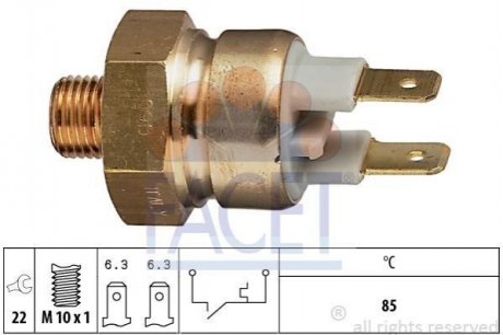 Датчик температуры VW Passat 2.0/2.2 83-88 /Audi 100/90/A6 2.0-2.5 83-96 FACET 7.4056 (фото 1)