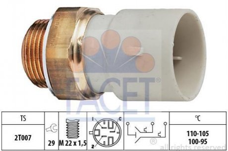 Термодатчик включения ветилятора FACET 7.5689