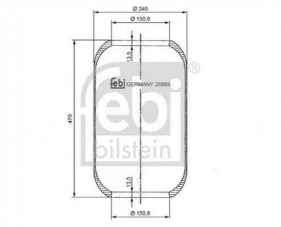 Пневмоподушка подвески без поршня FEBI FEBI BILSTEIN 20888 (фото 1)