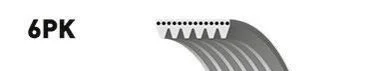 Доріжковий пас GAT6PK750 Gates 6PK750