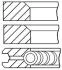 Кільця поршневі DB 87,0+0,50 2*2*4 OM 615 diesel 4 c GOETZE 08-170707-10 (фото 1)