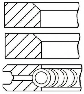 Кільця поршневі DB 87,0+0,50 2*2*4 OM 615 diesel 4 c GOETZE 08-170707-10