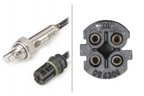 Лямбда-зонд (кількість дротів 4, 1000мм) BMW 3 (E36), 5 (E39), 7 (E38) 2.0/2.5/2.8 01.91-06.03 HELLA 6PA358066-101