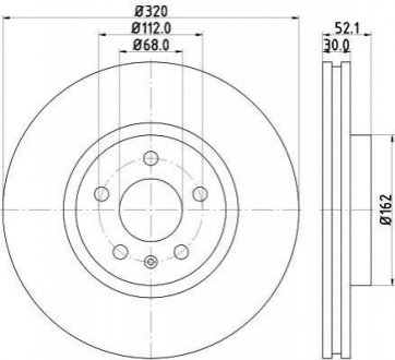 Диск гальмівний з покриттям PRO; передня вісь HELLA 8DD 355 117-191