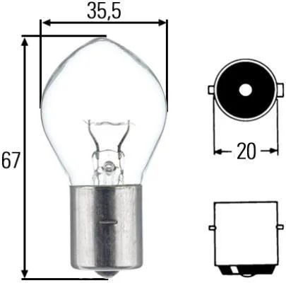 Автолампа BA20s f2 12V 35W 8GA002083-131 HELLA 8GA 002 083-131 (фото 1)