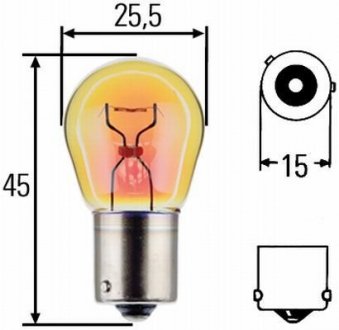 Лампа накаливания, фонарь указателя поворота; Лампа накаливания, фонарь указателя поворота HELLA 8GA 006 841-123 (фото 1)