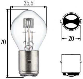 Автолампа BA20d S2 12V45/40W 8GD002084-151 HELLA 8GD 002 084-151