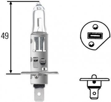 Лампа розжарювання STANDARD H1 12V 55W P14,5s HELLA 8GH 002 089-131