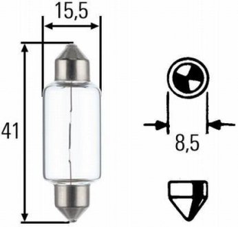 C15W SV 8.5 24V 15W Автолампа (41mm) HELLA 8GM 002 091-261