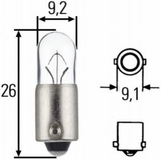 T4W 24V 4W Автолампа HELLA 8GP 002 067-241