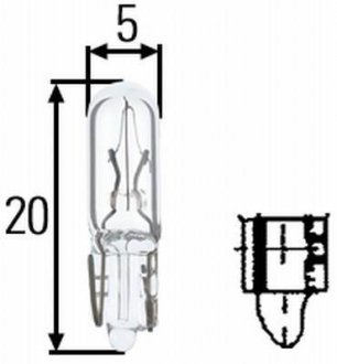 W1,2W 24V1,2W Автолампа безцокольная 24V 1.2W HELLA 8GP 002 095-241