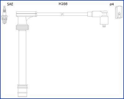 Провода воспаления Fiat Doblo 1.6 16V 02-(к-кт) (H?CO) HITACHI 134518