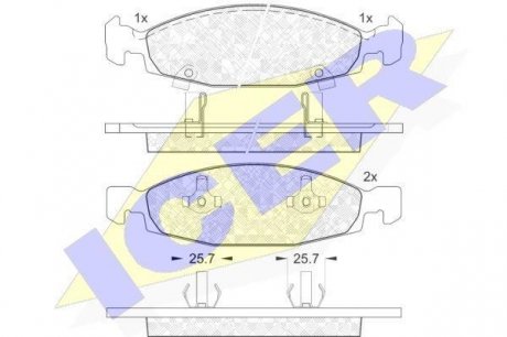 Колодки тормозные (передние) Jeep Grand Cherokee II 99-05 ICER 181398