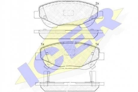 Колодки тормозные (передние) Toyota Avensis 08-18/Verso 09-18 ICER 182022