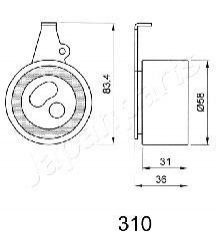 MAZDA Ролик натяжит.E2200 SA,SB,SR, 84- JAPANPARTS BE-310