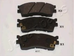 KIA Тормозные колодки Carens,Clarus 1,8i 16V/2,0i 16V JAPANPARTS PA-K17AF