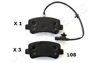 Комплект тормозных колодок, дисковый тормоз JAPANPARTS PP-108AF