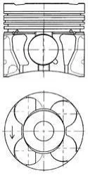 Поршень в комплекті на 1 циліндр, 2-й ремонт (+0,50) KOLBENSCHMIDT 41 071 620