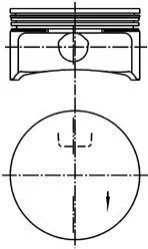 Поршень в комплекті на 1 циліндр, 2-й ремонт (+0,50) KOLBENSCHMIDT 99 741 610