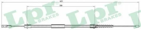 Тросик стояночного тормоза LPR C0645B