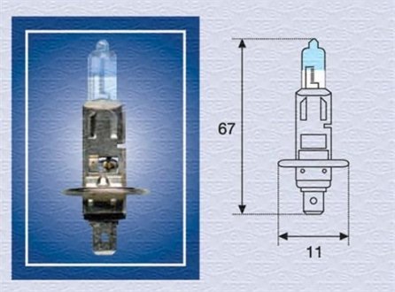 Лампа розжарювання MM H1 12 XL = MAGNETI MARELLI 002587100000 (фото 1)