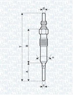 UY16A Свеча накала MAGNETI MARELLI 062900087304