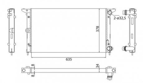 Радиатор двигателя FORD GALAXY II (WGR) 1,8T 2,0I 1,9TDI 04.2000-03.2006 SEAT ALHAMBRA II (7V8, 7V9) 1,8T 20V 2,0I [] MAGNETI MARELLI 350213844003 (фото 1)