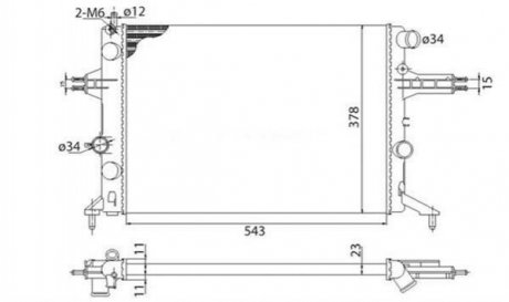 Радиатор двигателя OPEL ASTRA G (F08, F35, F48, F69 - MANUAL) 1,4 16V 1,6 1,6 16V 1,8 16V ZAFIRA (F75 - MANUAL) 1, [] MAGNETI MARELLI 350213960003 (фото 1)