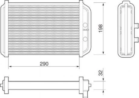 Фото 1 - радіатор пічки MAGNETI MARELLI 350218068000 Радіатор пічки MAGNETI MARELLI 350218068000 (фото 1)