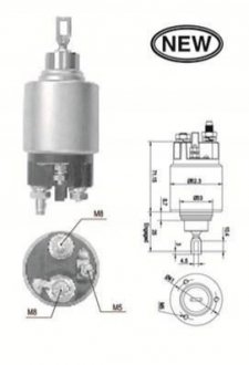 Втягивающее реле стартера CITROEN Jumper 2,0 9-, Berlingo 1,8 97- MAGNETI MARELLI 940113050554 (фото 1)