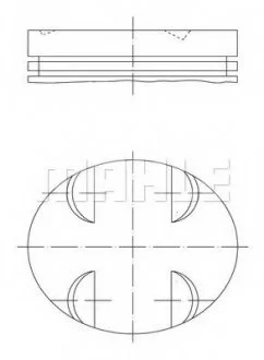 Поршень в комплекте на 1 цилиндр, 1-й ремонт (+0,25) MAHLE MAHLE / KNECHT 0052401