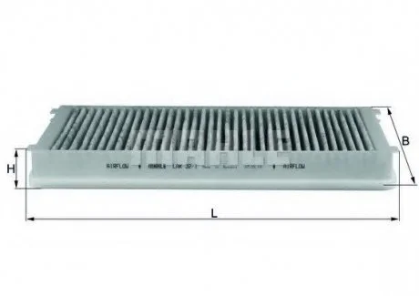 Фільтр салону Porsche 911 00- (вугільний) MAHLE / KNECHT LAK32/1