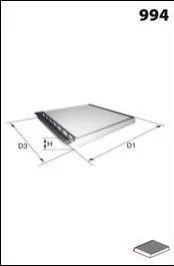 Фільтр салону (аналогWP6814/) MECAFILTER EKR7017