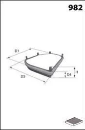 Фільтр салону (аналогWP6833/LAK37) MECAFILTER EKR7023