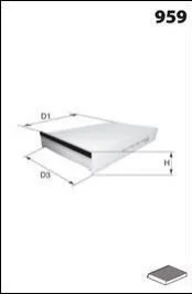 Фільтр салону (аналогWP6828/LA75) MECAFILTER EKR7040