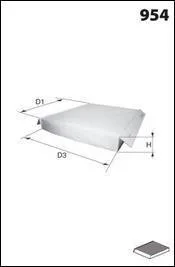 Фильтр, воздух во внутренном пространстве MECAFILTER EKR7095