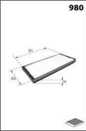 Фільтр салону (аналогWP9233/LAK248) MECAFILTER EKR7151