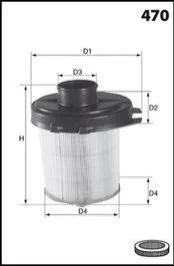 Фільтр повітря (аналогWA6033/LX291) MECAFILTER EL1820