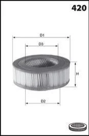 Фільтр повітря (аналогWA6408/LX353) MECAFILTER EL3162